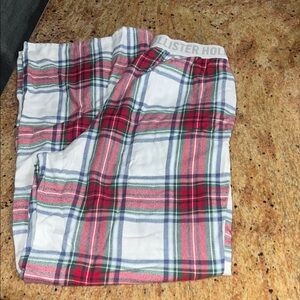 Hollister Red and White Plaid Pajama Pants